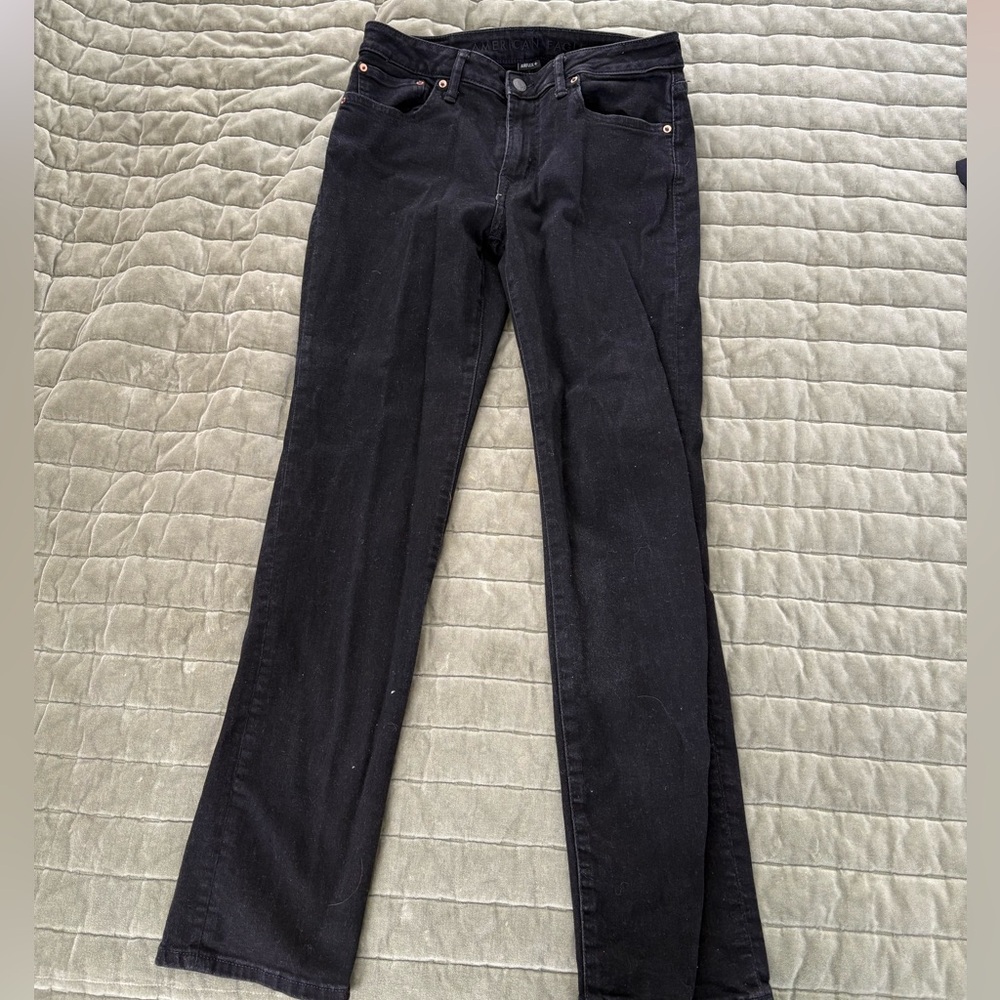 American Eagle Outfitters Black Slim Straight Jeans